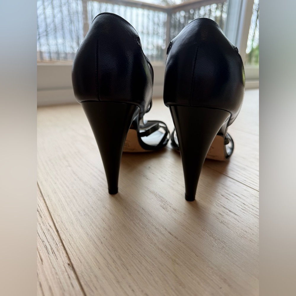 Vintage Kenneth Cole Leather Strappy Heels Black | Made in Italy | NWT | Size 9 - Picture 5 of 9